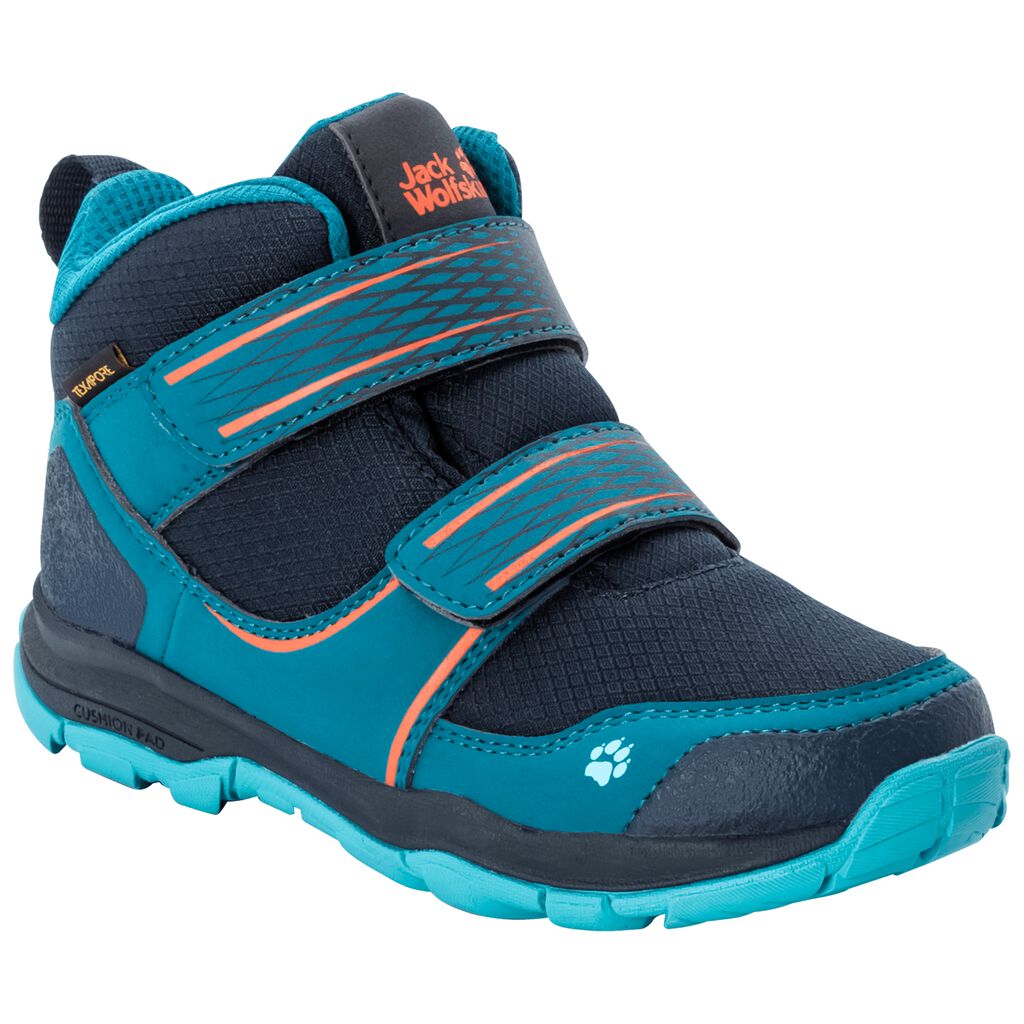 Jack Wolfskin MTN ATTACK 3 TEXAPORE MID Gyerek Túracipő Sötét Kék/Narancssárga - GFZHCU-698